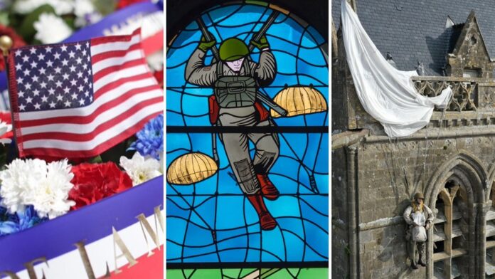Normandy churches honor D-Day paratroopers as biblical heroes in stained-glass windows