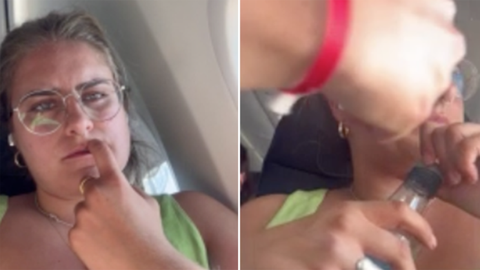 Airline passenger goes viral for recording neighbor's midflight photo attempts Airline passenger goes viral for recording neighbor's midflight photo attempts