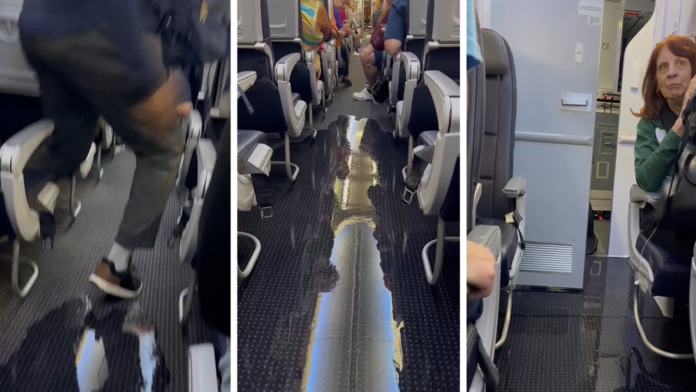 American Airlines passengers react as cabin floods with 'disgusting' liquid American Airlines passengers react as cabin floods with 'disgusting' liquid midflight