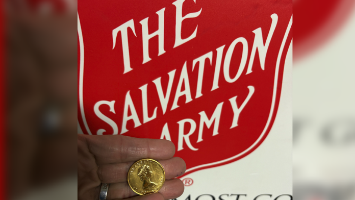 Rare gold coin worth thousands dropped into Salvation Army bucket Rare gold coin worth thousands dropped into Salvation Army bucket by anonymous holiday donor