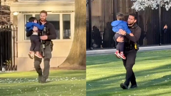Child slips through White House fence on North Lawn in Child slips through White House fence on North Lawn in Washington DC
