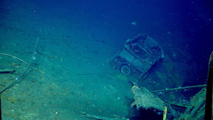 Vintage Ford car from World War II discovered on bottom of ocean