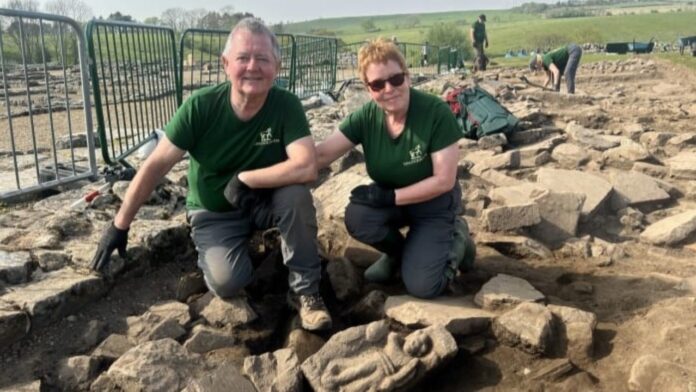 Ancient Roman rarity is discovered by volunteer excavators near historic landmark