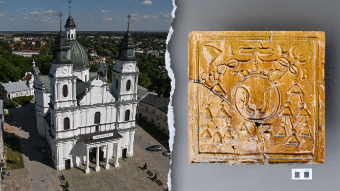 Rare 18th century heraldic tiles discovered beneath Polish monastery in Chełm