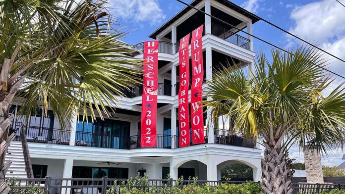 Man's 'Trump house' goes viral on TikTok with massive pro-Trump banners