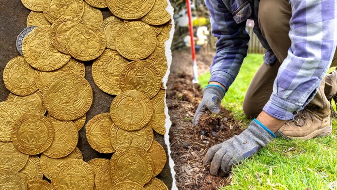 Gold coins found by UK couple in garden set to Gold coins found by UK couple in garden set to auction for six-figure sum