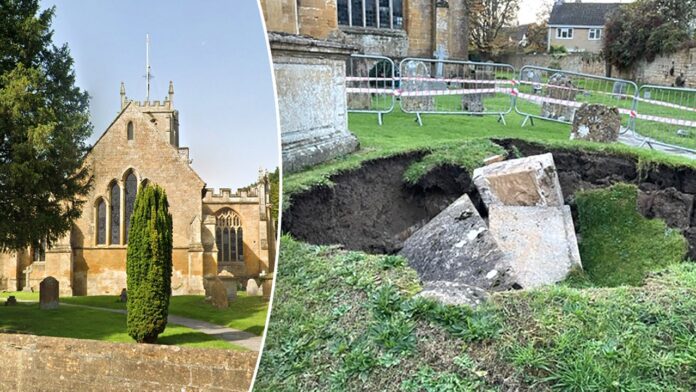 Unusual sinkhole collapse reveals 300-year-old vault on English churchyard grounds