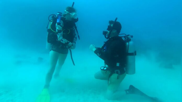 Man's underwater proposal some 100 feet deep in Fiji waters stuns bride-to-be