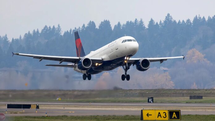 Passengers have a fright as Delta flight engine failure sparks fire at airport