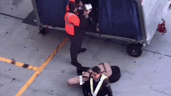 LAX baggage handler caught on video throwing guitar cases on tarmac