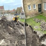Some 450 medieval cannonballs were unearthed at a construction site in Belgium Some 450 medieval cannonballs were unearthed at a construction site in Belgium